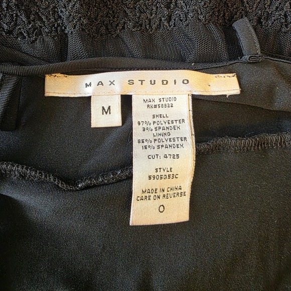 Black Tulle Lace Sequin Tiered Ruffled V Neck Midi Dress Med whimsy goth fairy - Picture 10 of 10